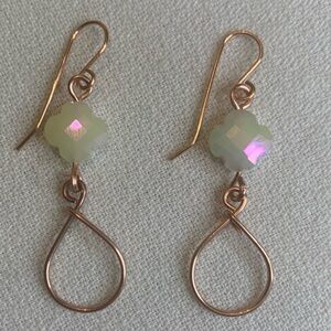 Elegant Copper and glass bead Dangle Earrings